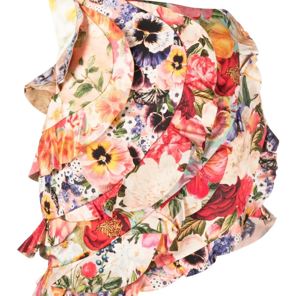 ZIMMERMANN Spliced floral-print skirt